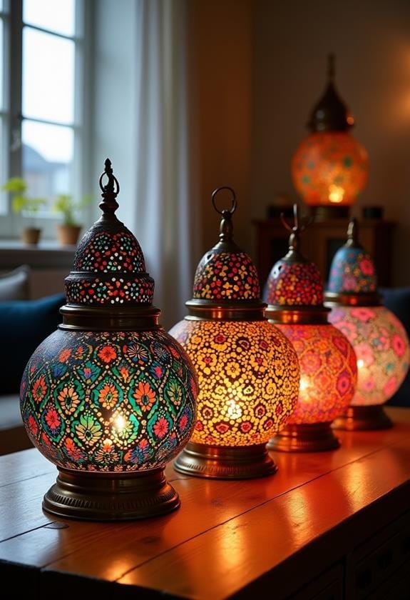 vibrant moroccan lantern displays