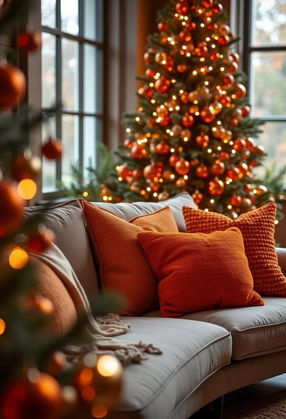 vibrant orange christmas decor