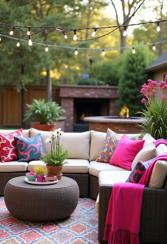 vibrant outdoor cushions decor