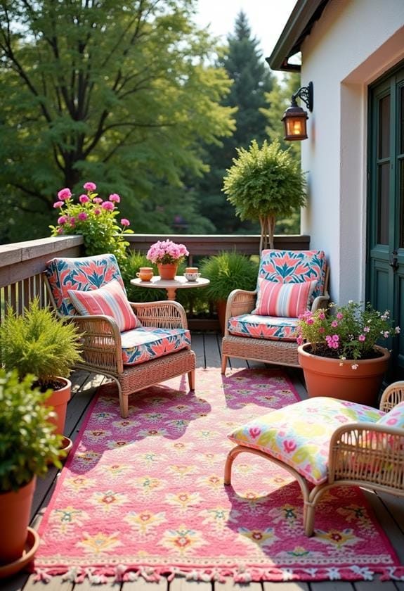 vibrant outdoor rug transformation