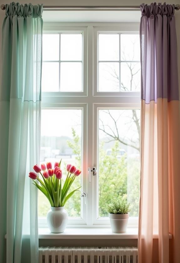vibrant transparent fabric drapes