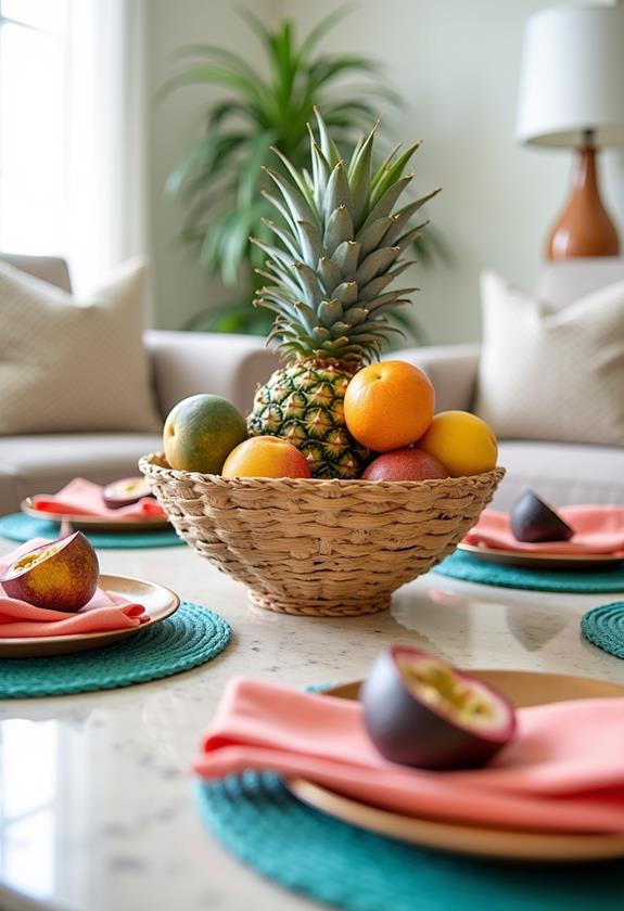 vibrant tropical fruit arrangements