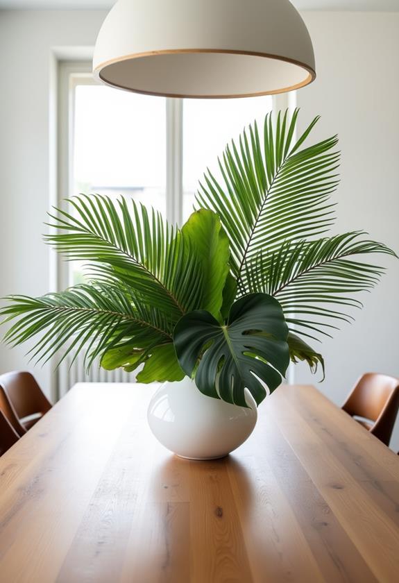 vibrant tropical leaf decor