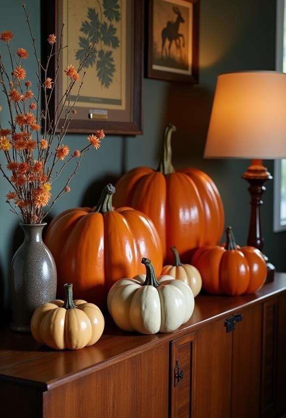 vintage ceramic pumpkin decor