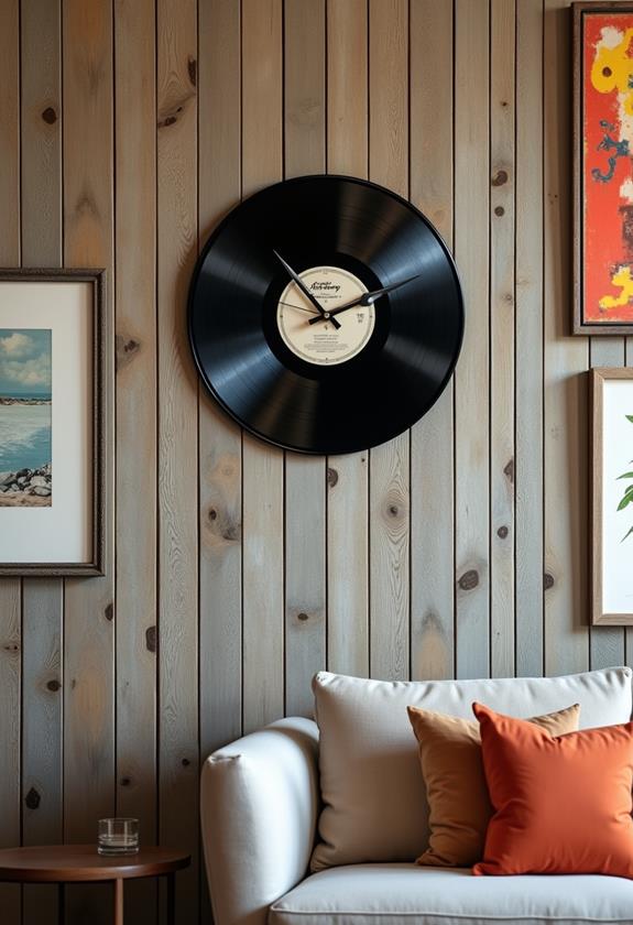 vintage vinyl clock design