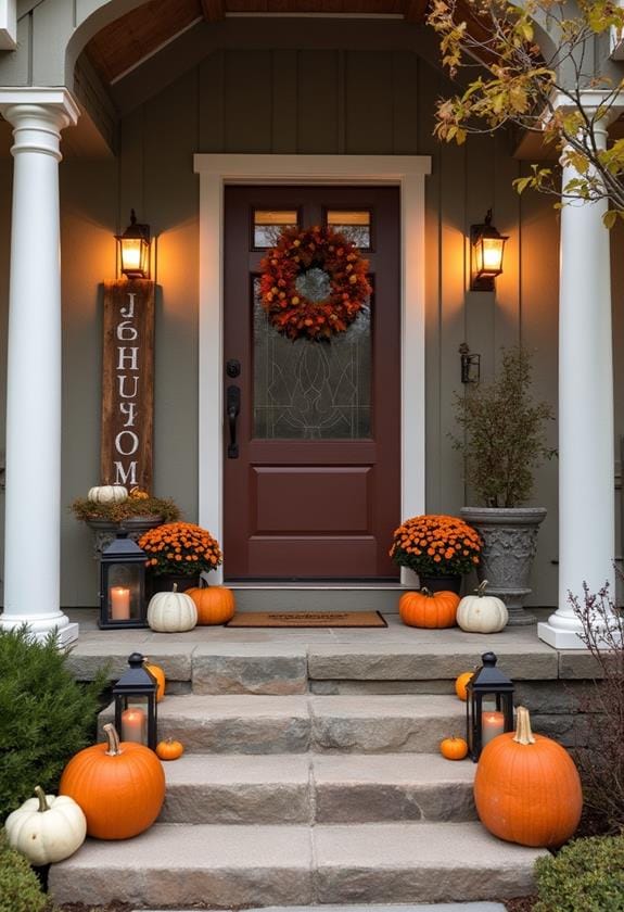 warm thanksgiving porch decor