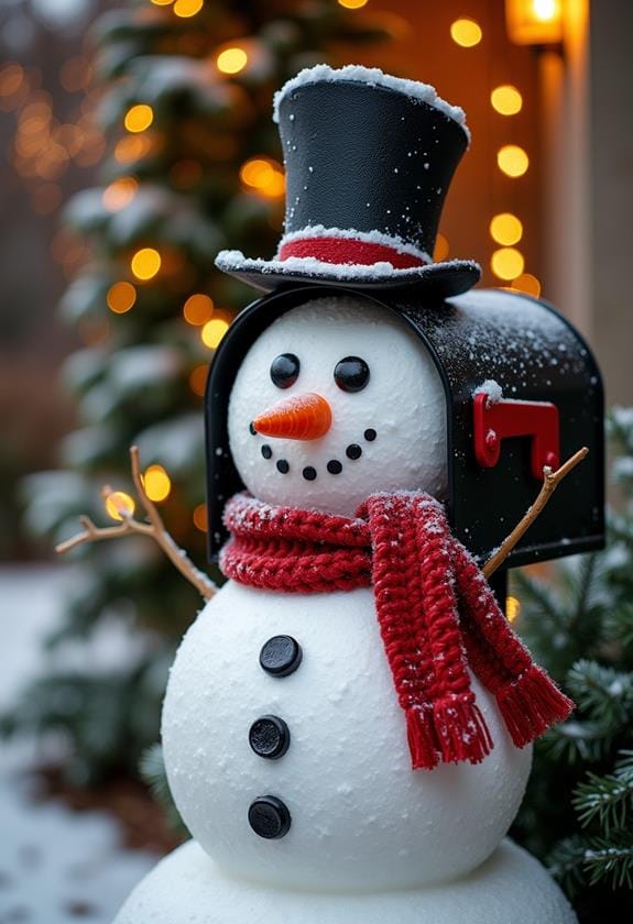 whimsical winter mailbox decor
