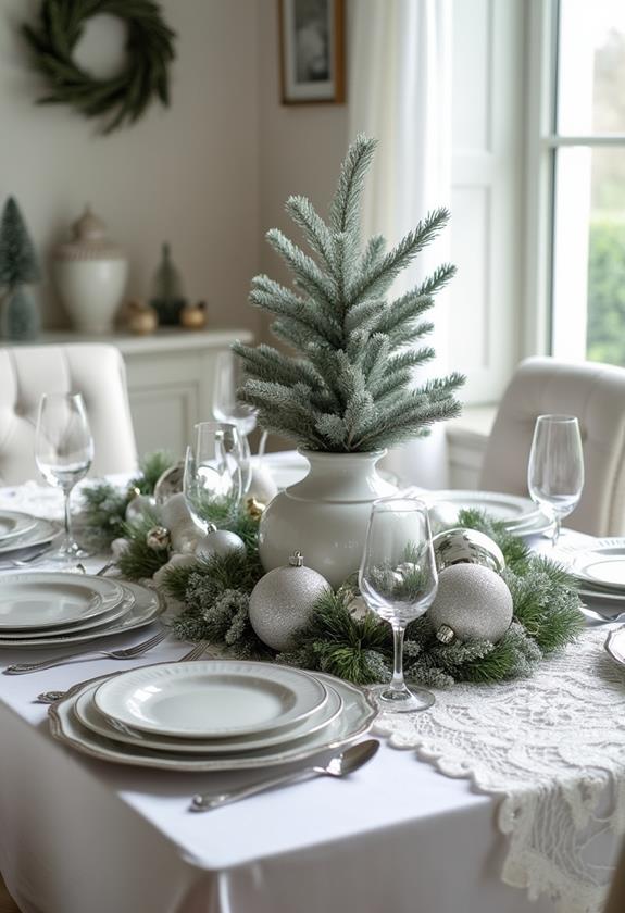 white christmas party decor