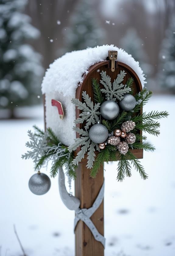 winter themed mailbox decoration