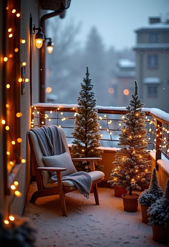 winter wonderland cozy balcony